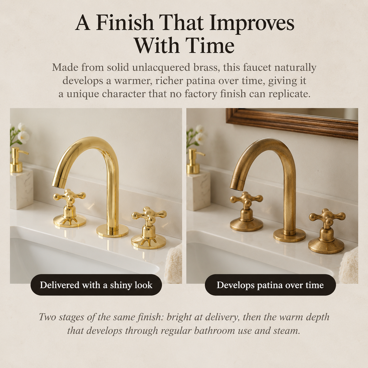 Unlacquered Brass Bath Vanity Faucet