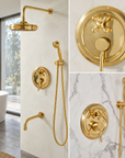 Solid Brass 2-Way Shower Valve Set