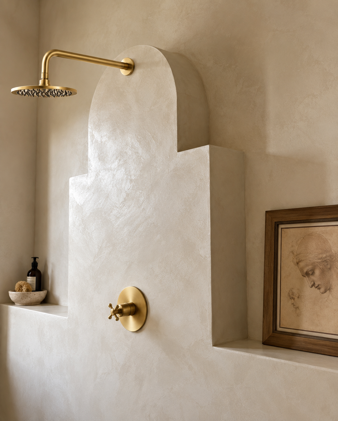 The Brasslik Single Function Shower - Unlacquered Brass