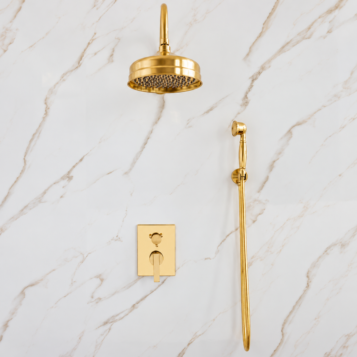 Katy Shower Set - Unlacquered Brass