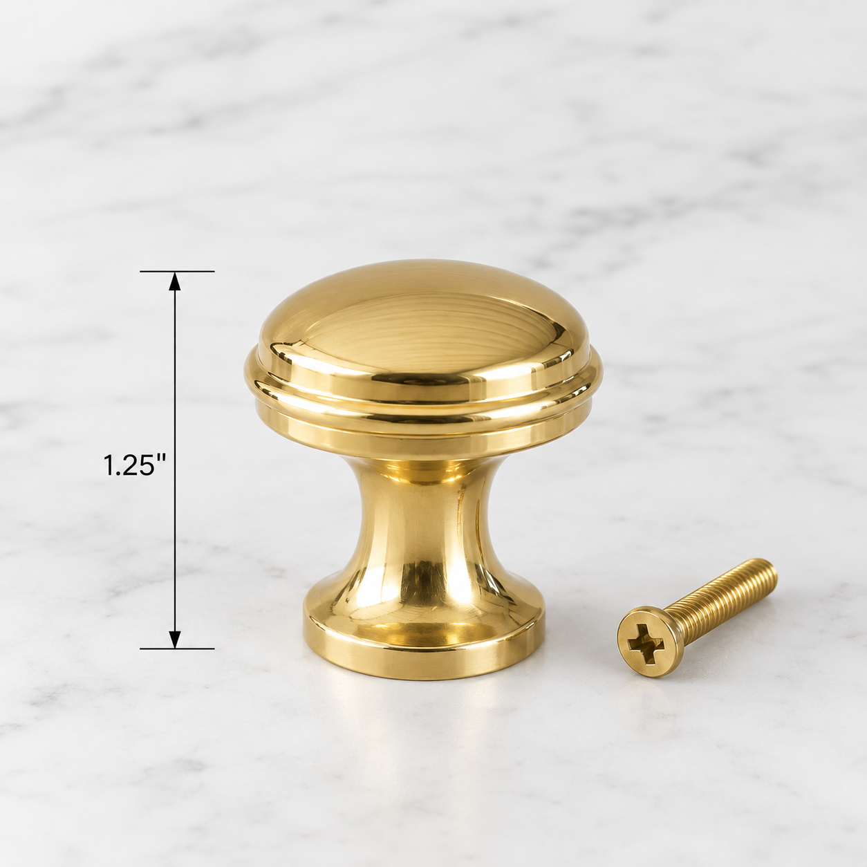 Unlacquered Brass Knobs, Antique Brass Round Knob, Vintage Cabinet Knobs
