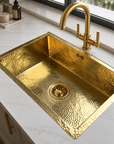 Unlacquered Brass Hammered Sink - Kitchen Sink