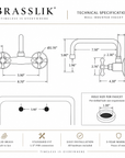 Brasslik Da Frico brass wall mount faucet for sinks