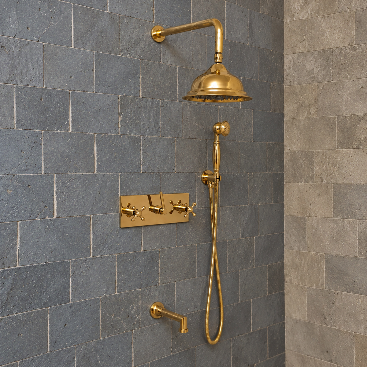 Sheffield Brass System Shower - Unlacquered Brass