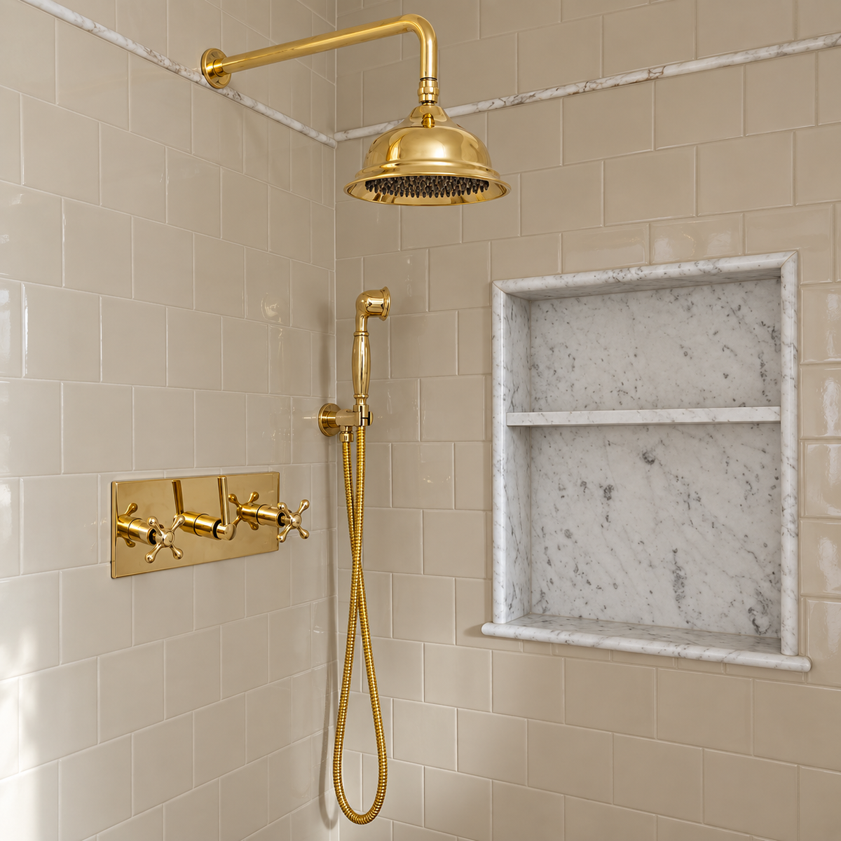 Sheffield Brass System Shower - Unlacquered Brass