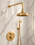 Shawnee Shower Combo with Handheld and Tub Spout – Unlacquered Brass