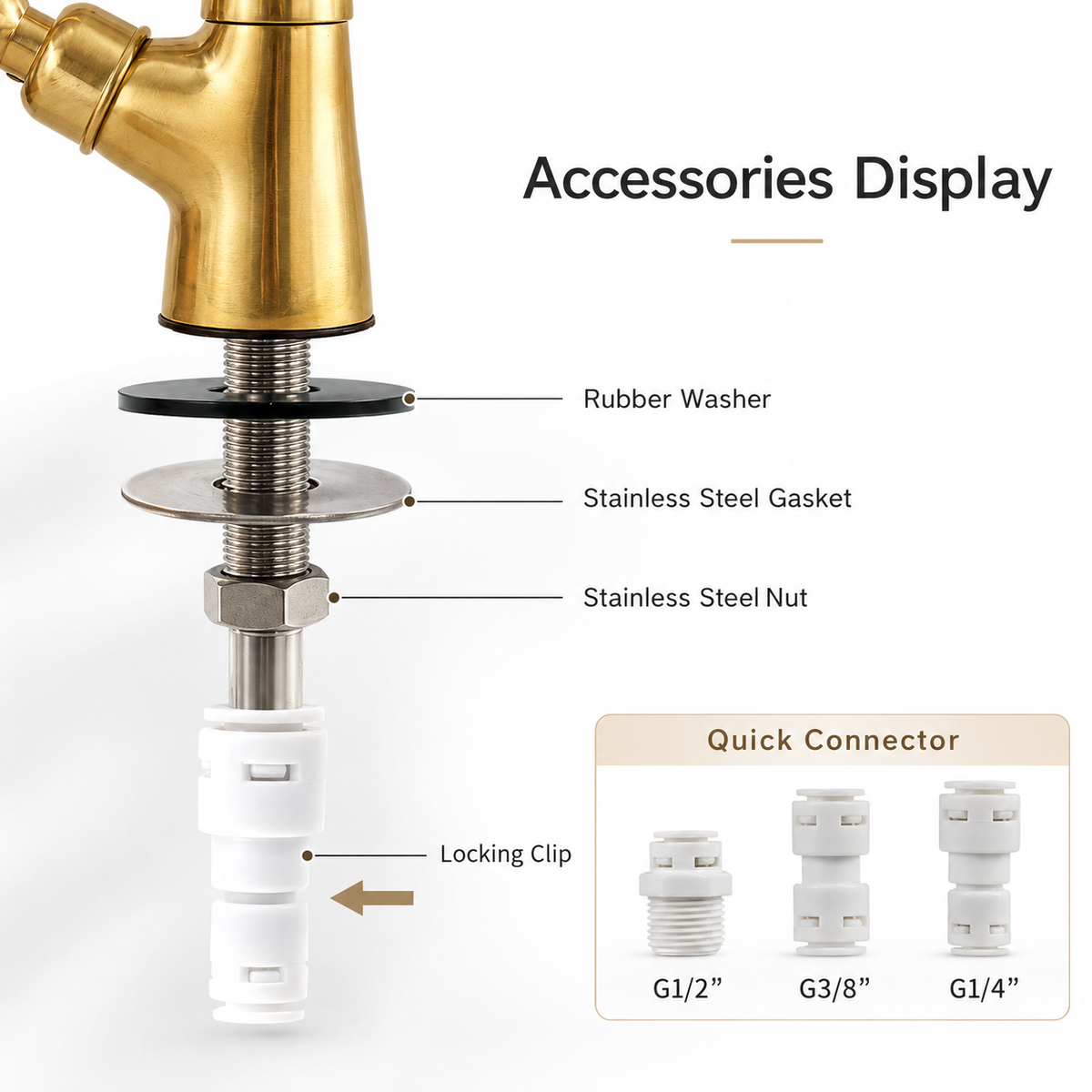 Unlacquered Brass RO &amp; Filtered Water Faucet