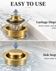 Kitchen Sink Garbage Disposal Flange & Stopper – Unlacquered Brass