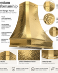 Classic unlacquered brass kitchen hood cover