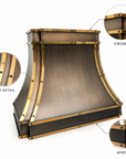 Antique brass range hood cover by Brasslik