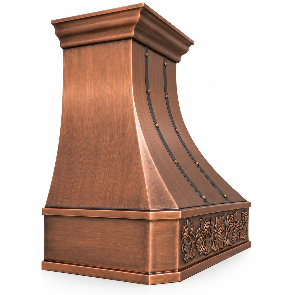 Handcrafted antique copper kitchen hood cover