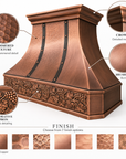 Custom size antique copper range hood cover
