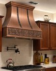 Antique copper range hood cover