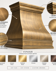 Antique brass bell-shaped kitchen hood cover