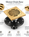 Classic Square Grid Shower Drain Assembly
