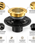 Round Shower Drain | Unlacquered Brass