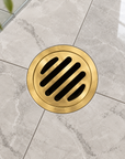 Round Shower Drain | Unlacquered Brass