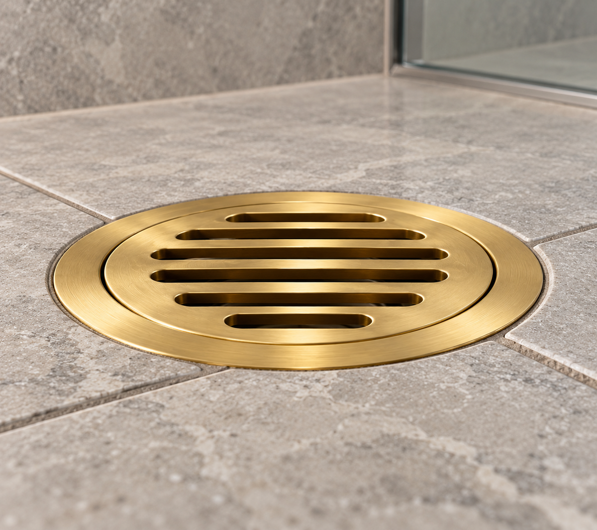 Round Shower Drain | Unlacquered Brass