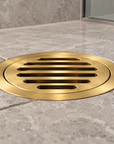 Round Shower Drain | Unlacquered Brass