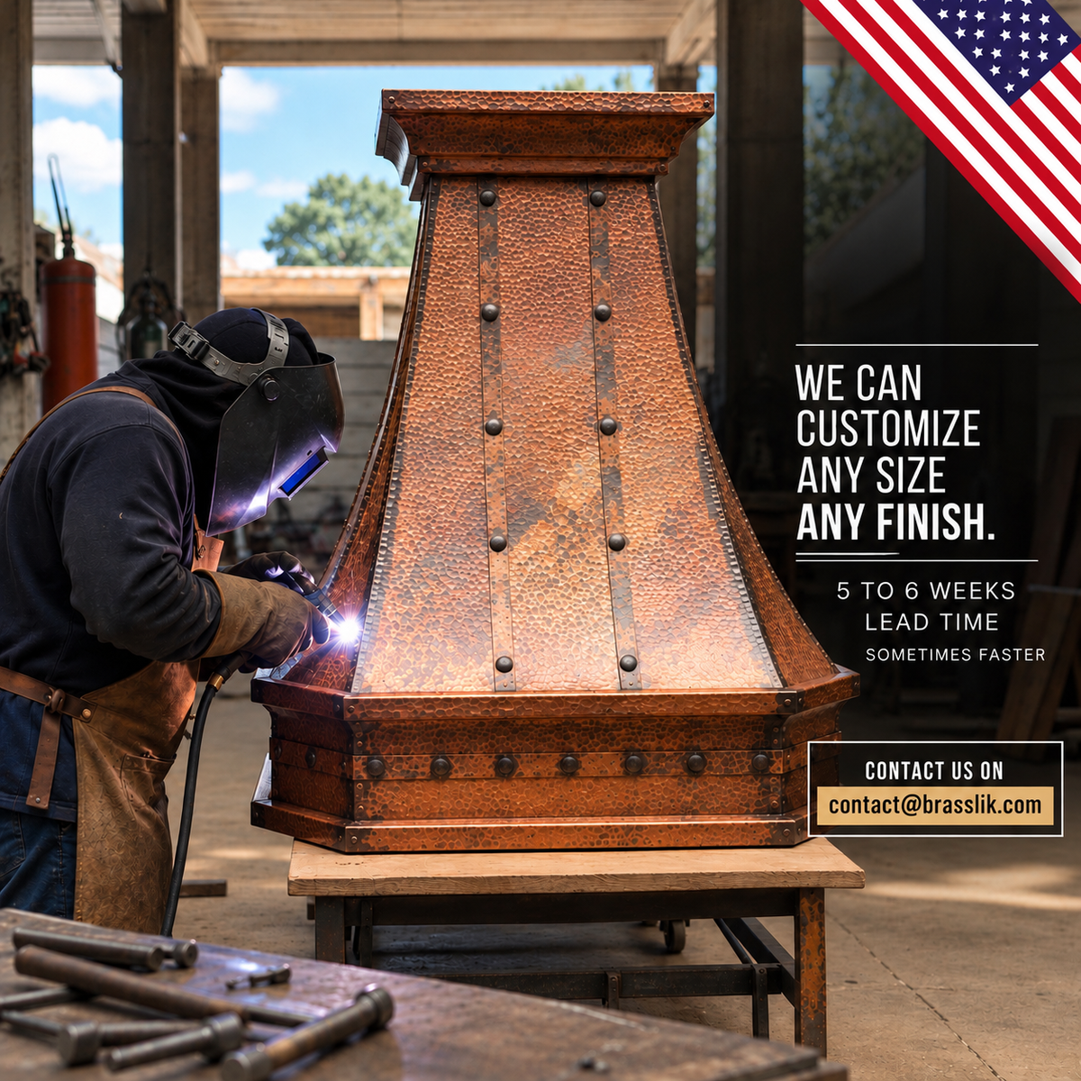 French Bell Copper Range Hood Cover