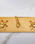 Unlacquered Brass Shower System – Dual Rain Shower with Ceiling Head & Handheld Set