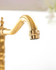 Solid Brass Single Hole Bar Sink Faucet with Dual Handles – Unlacquered Brass