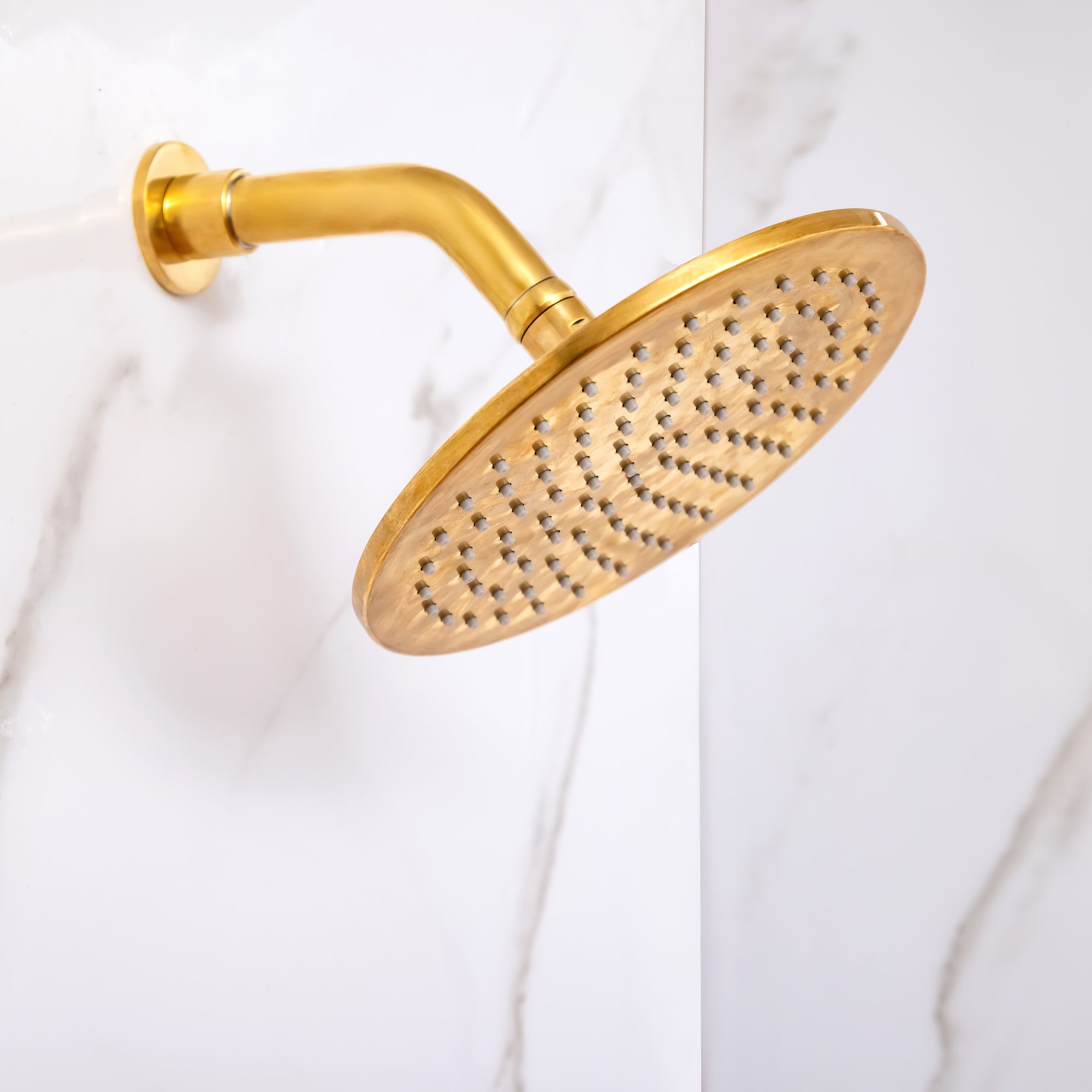 Unlacquered Brass  Shower with Rainfall Shower Head – Hot &amp; Cold Valve