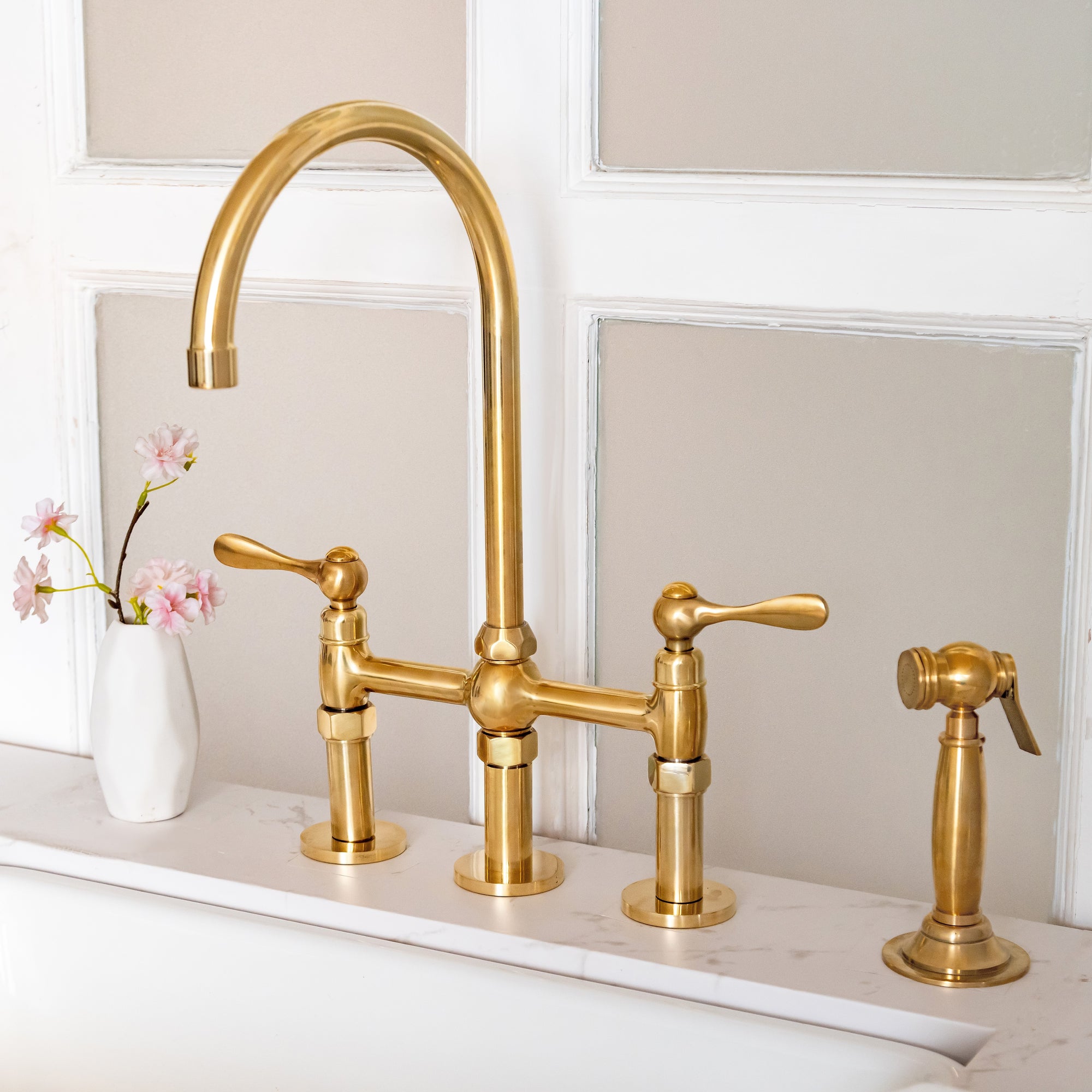 Unlacquered Brass Newcastle Bridge Faucet