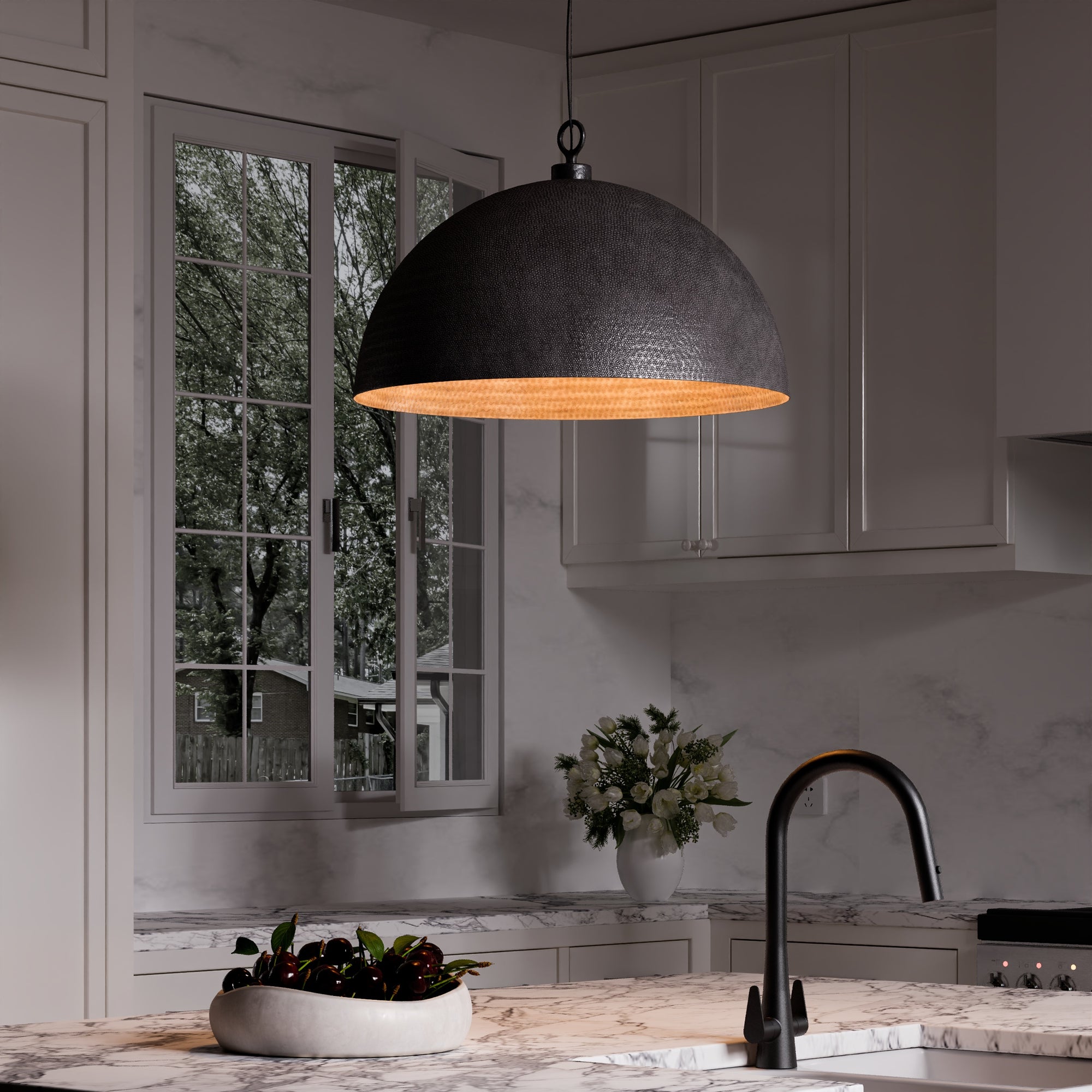 Copper Pendant Light | Dome Oxidized Light | Brasslik