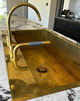 Unlacquered Brass Kitchen Sink, Brass Kitchen Island Sink