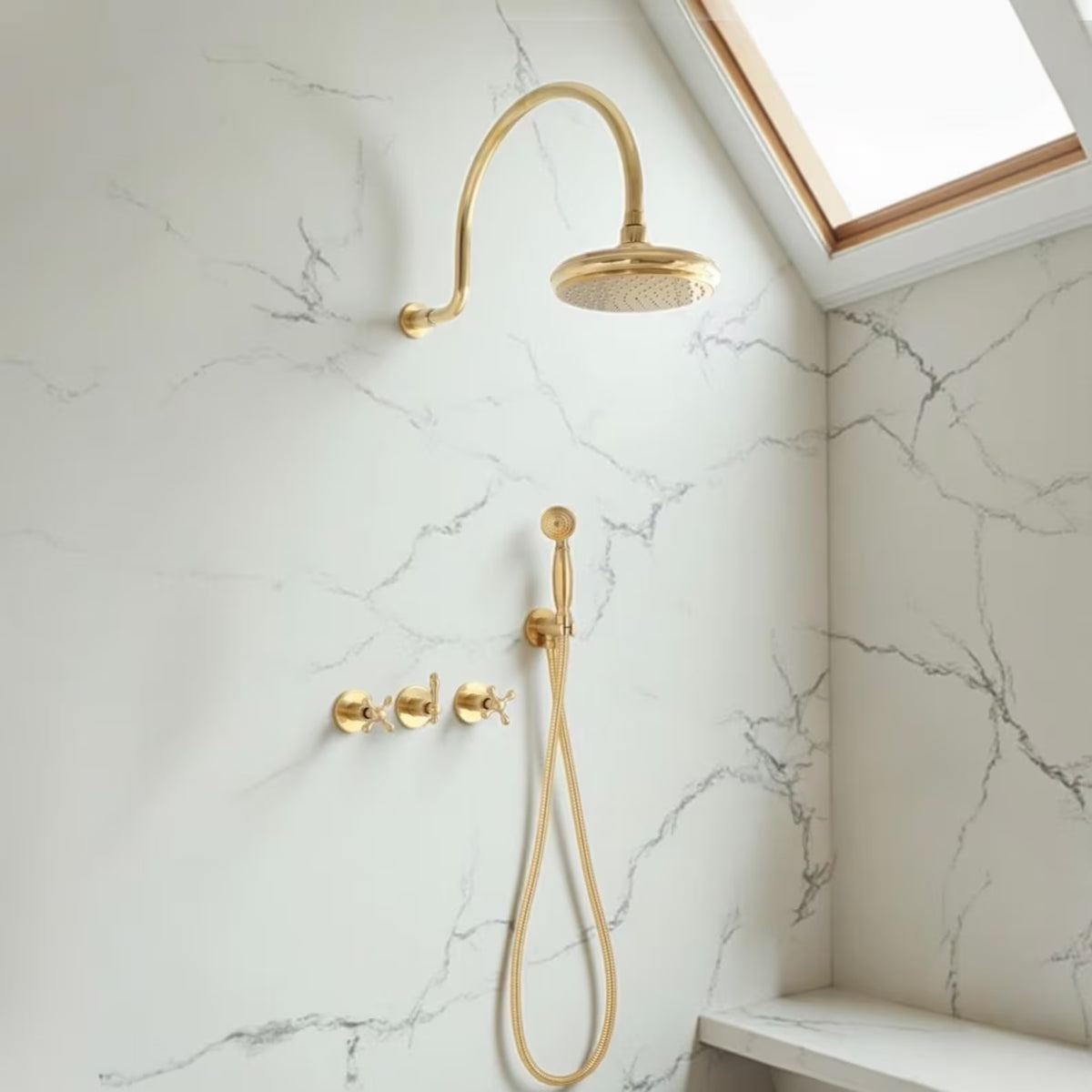 Al Sultan solid brass rain shower head with 1.8 GPM flow rate