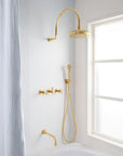 Al Sultan brass rain shower system available with handheld or tub spout