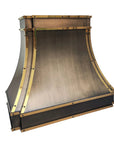 Unlacquered brass kitchen range hood cover available in five sizes