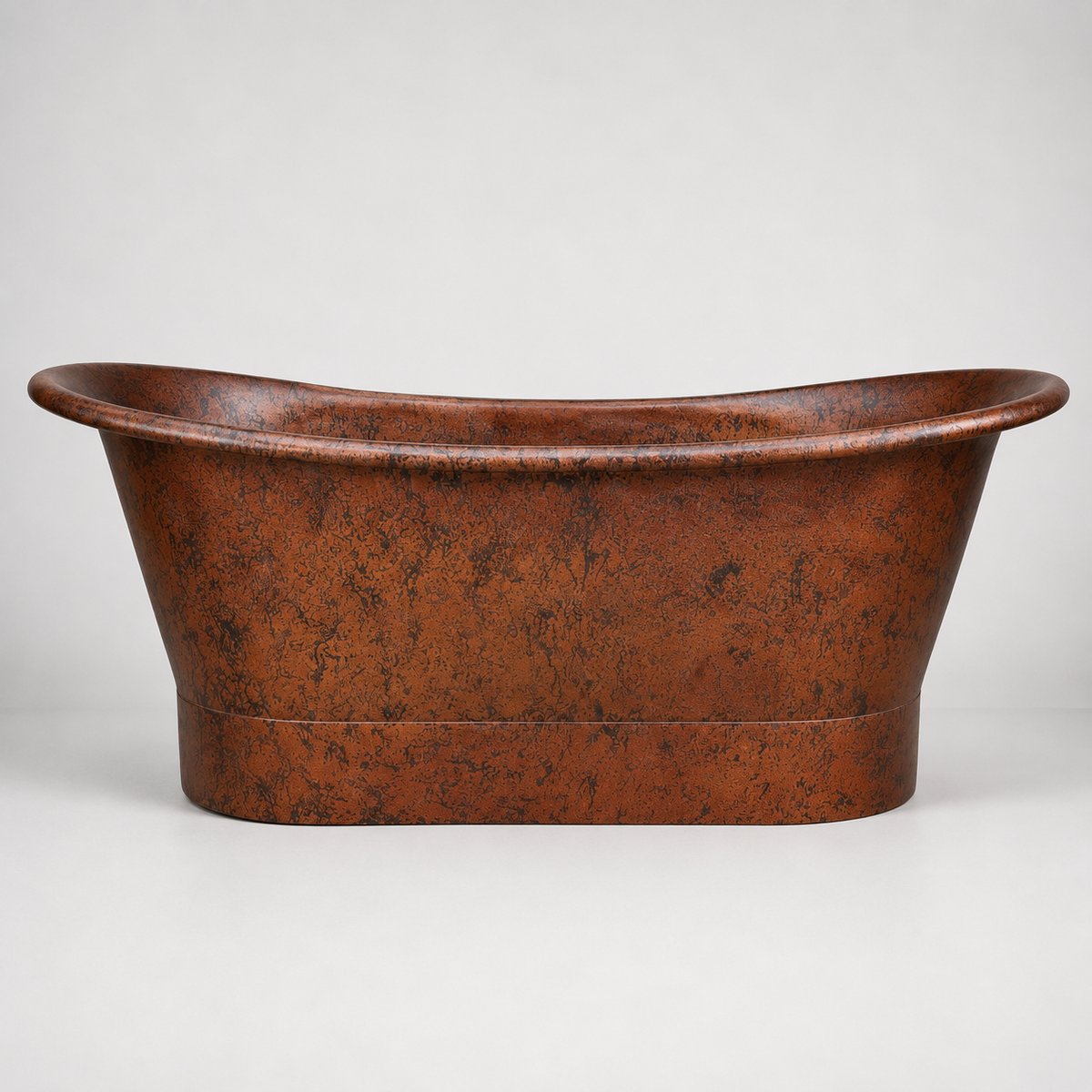 Antique copper freestanding bathtub handcrafted from solid copper with aged finish