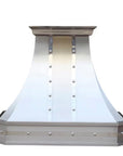 Custom copper range hood cover with antique nickel finish by Brasslik