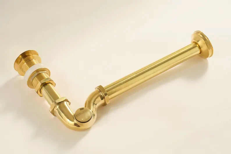 Brass pop-up sink drain for bathroom vanities