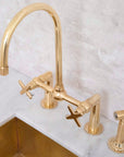 Brasslik bridge kitchen faucet in solid brass, available with side sprayer