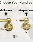 Wall-mount brass pot filler faucet for cooking and filling cookware