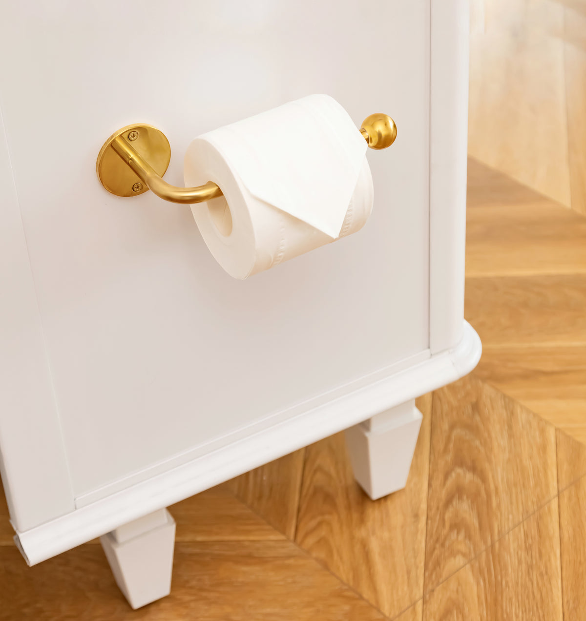 Wall mounted vintage brass toilet paper holder