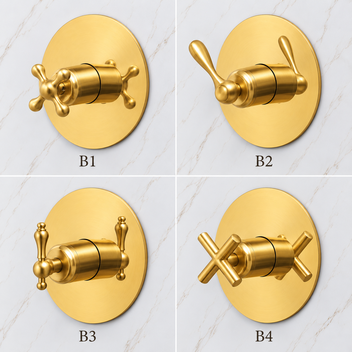 Brasslik single function shower fixtures in solid brass
