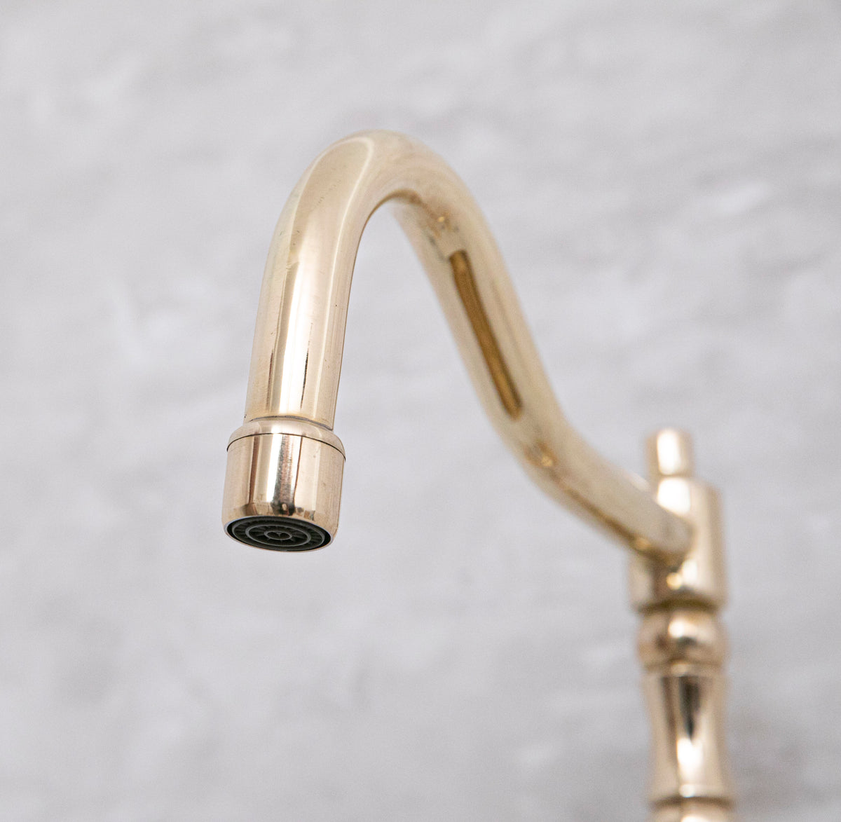 Brighton unlacquered brass bridge faucet with optional side sprayer