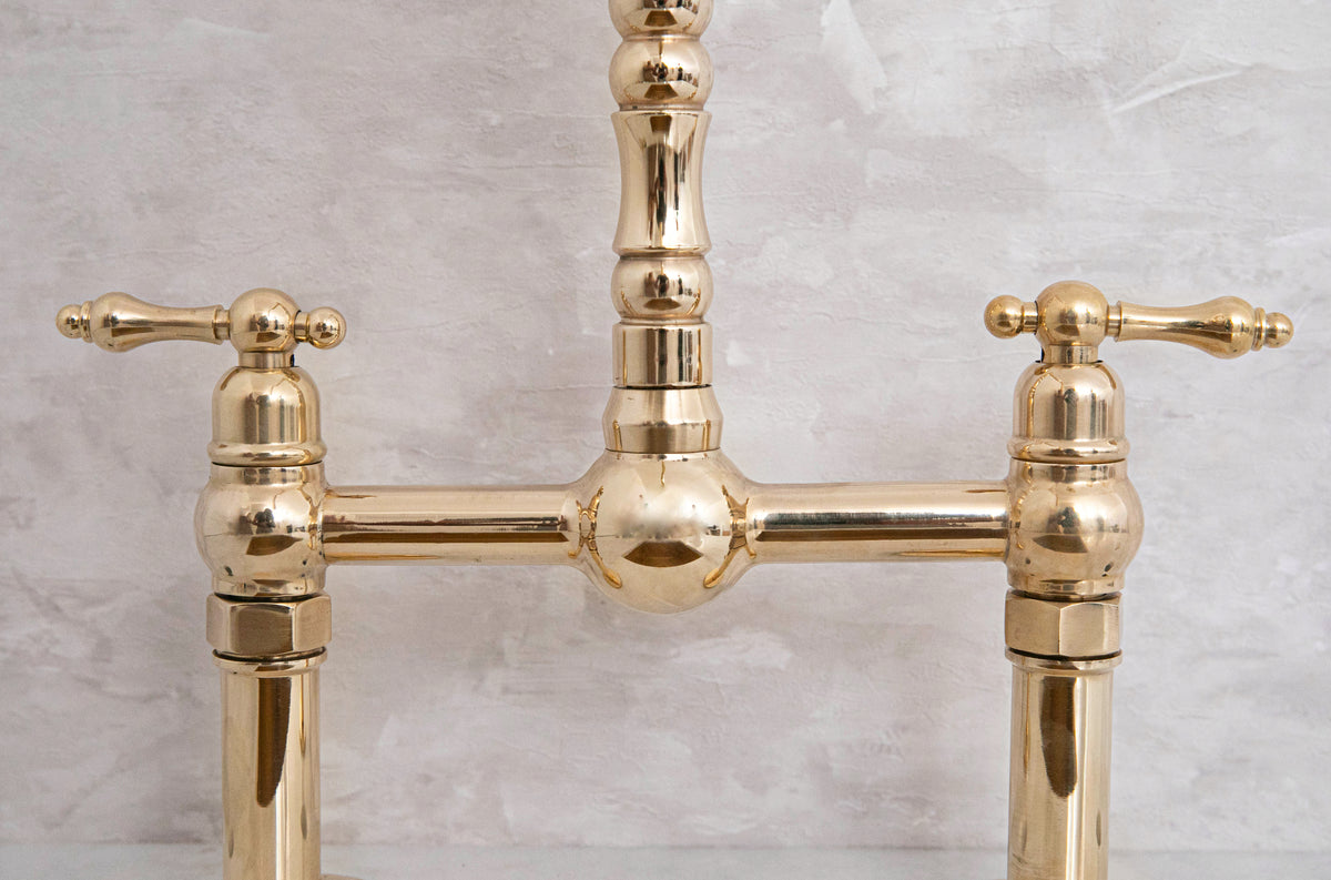 Brighton classic bridge faucet, solid brass kitchen fixture