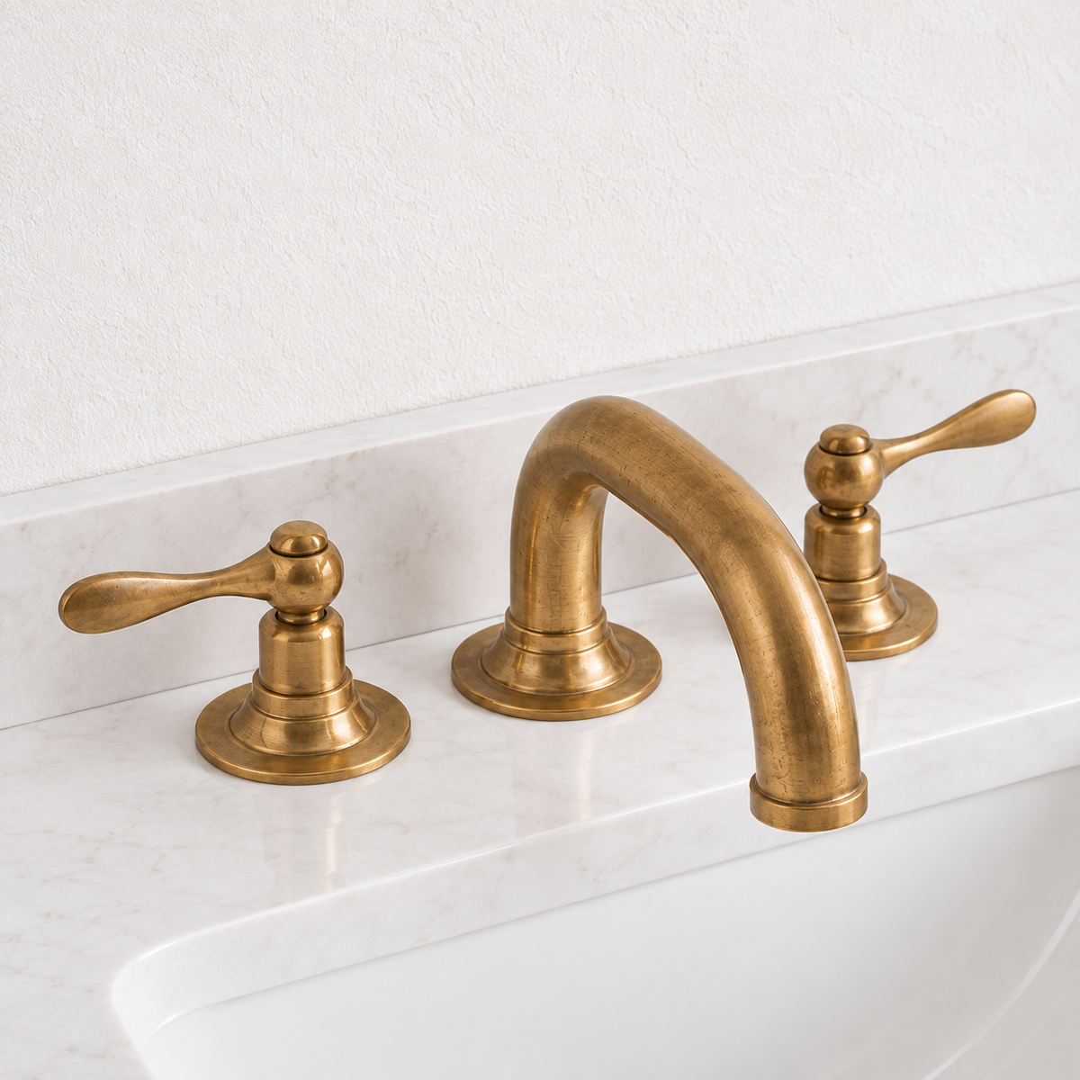 Cali deck-mounted brass bathroom faucet by Brasslik