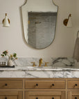 Handcrafted Cali unlacquered brass bathroom faucet