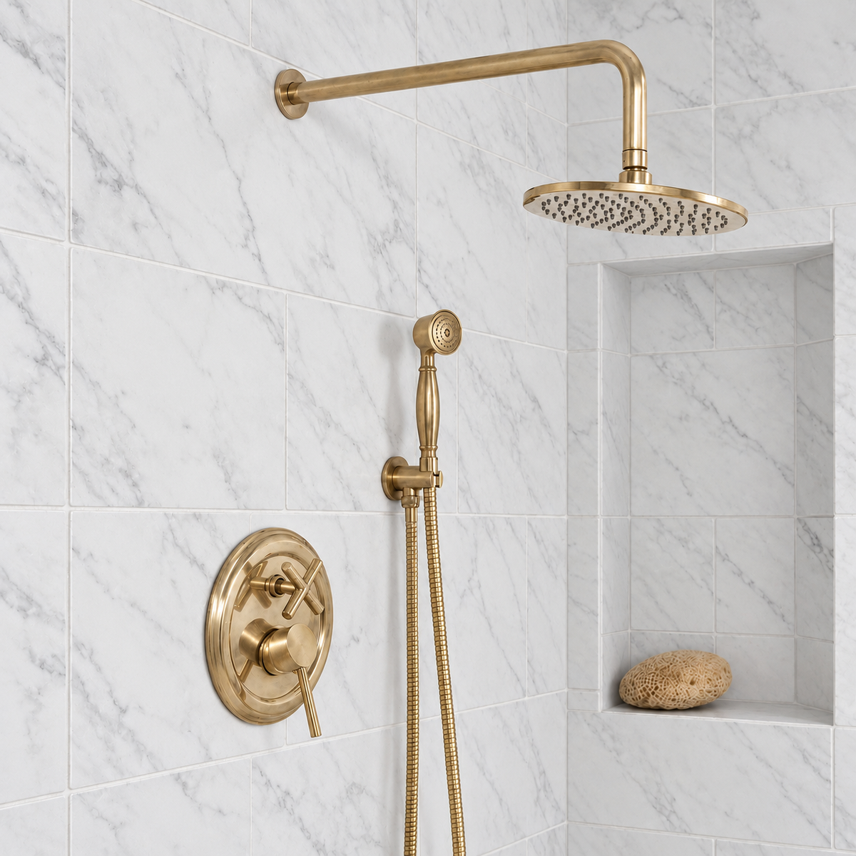 Colorado high pressure brass shower combo with handheld shower