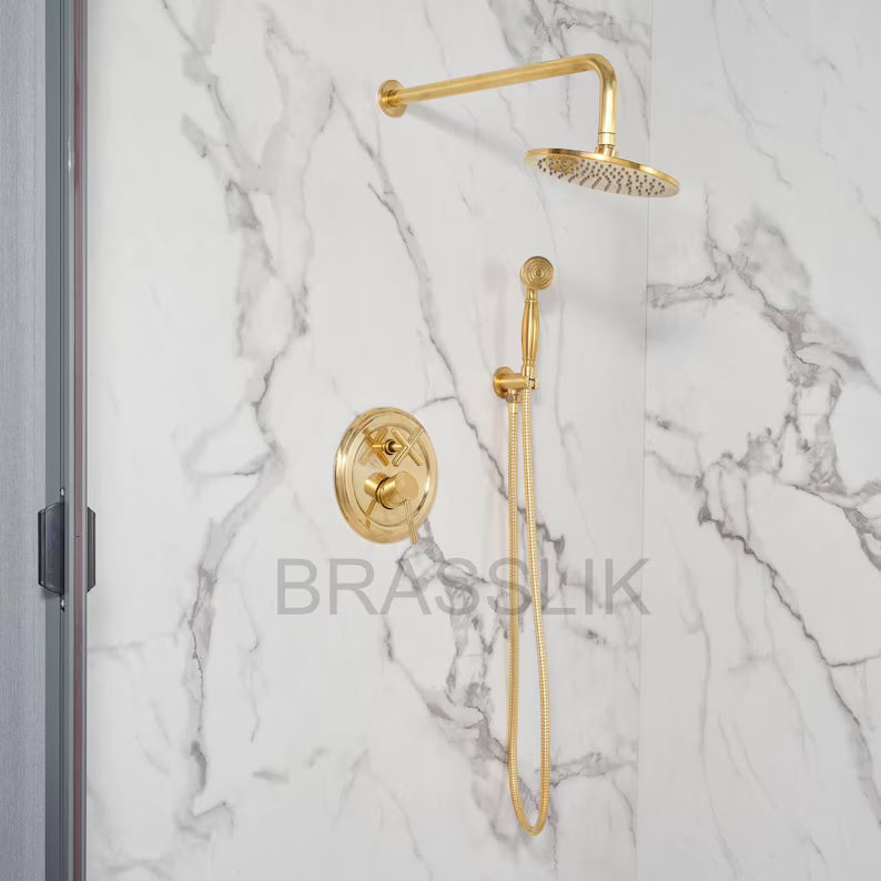 Colorado solid brass shower set by Brasslik