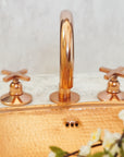 Copper deck mount faucet by Brasslik, handcrafted brass