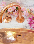 Solid brass copper-finish faucet for bathroom sinks