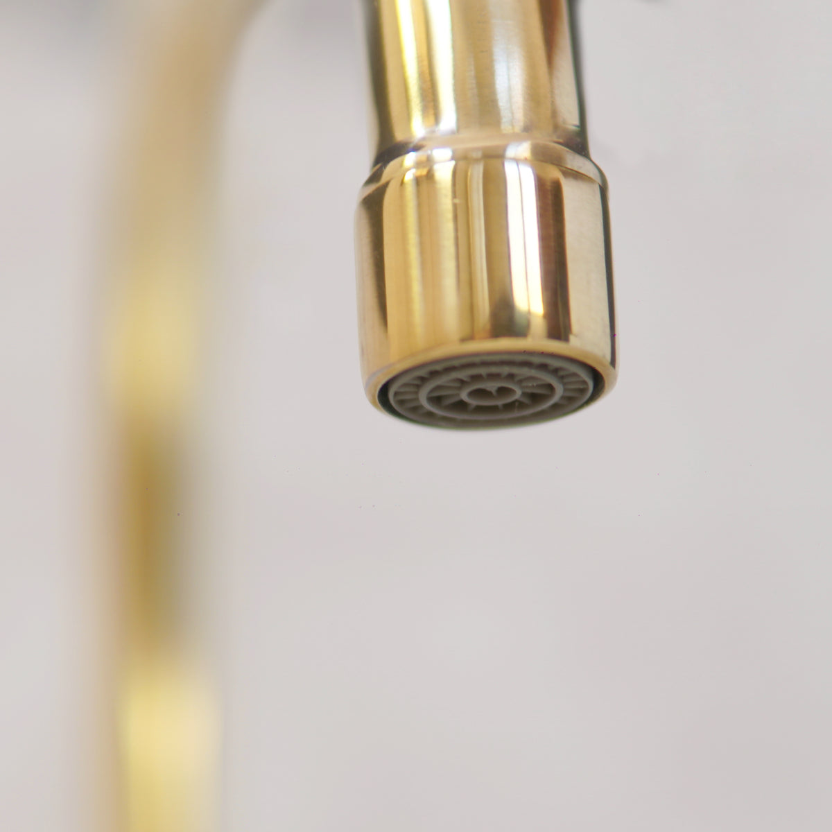 Brasslik curved legs bridge faucet in unlacquered solid brass