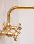 Da Frico style wall-mounted faucet in solid brass